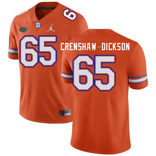 Men #65 Brandon Crenshaw-Dickson Florida Gators College Football Jerseys Stitched-Orange